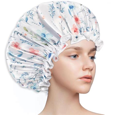 Amazon.com : Reusable Shower Cap & Bath Cap, Lined, Oversized ...