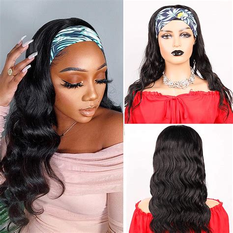 Amazon.com : catti Headband Wigs for Black Women Body Wave Headband Wig …