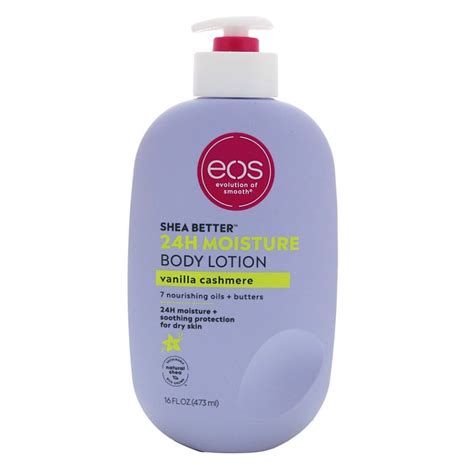 Amazon.com : eos Shea Better Body Lotion- Vanilla Cashmere, 24-Hour Moisture Skin Care, Lightweight & Non-Greasy, Made with Natural Shea, Vegan, 16 fl oz : Beauty & Personal Care