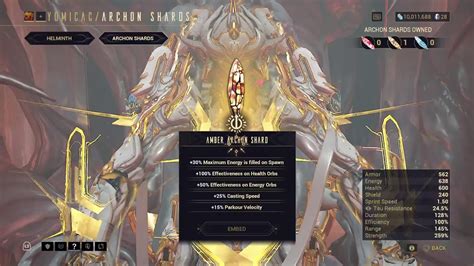 Amber archon shard. #Warframe #Archon #Shard After seeing all these people telling me your best off all one shard or all another, crimson is better than amber, its all down to y... 