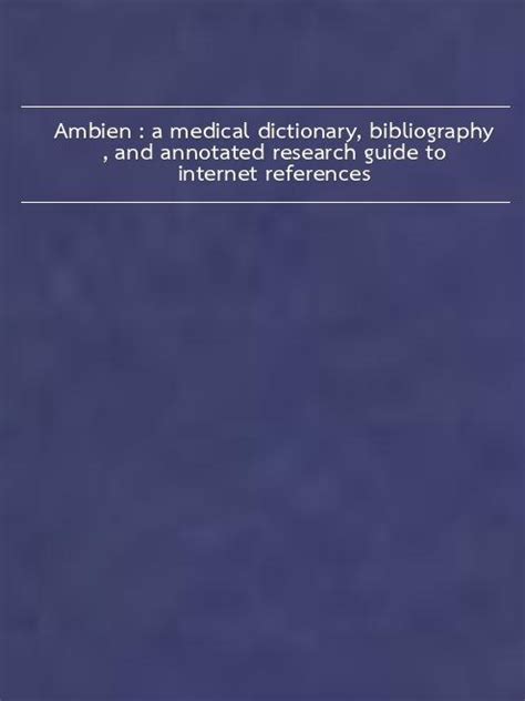 Ambien a medical dictionary bibliography and annotated research guide to internet references. - Manuale di soluzioni per circuiti ulaby maharbiz.