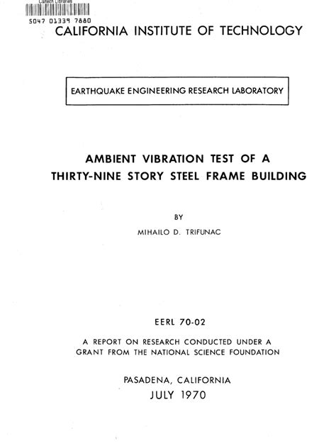 Ambient vibration tests of a seven story pdf