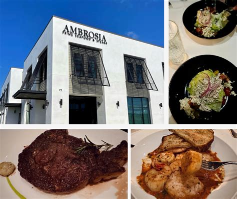 Ambrosia 30a. The Ambrosia Deli, which includes chef prepared wraps, salads and soups, po boys, wraps, hamburgers, quesadillas provides you with a lovely location to meet with family, friends or business associates for breakfast or lunch. If you are in a rush, you can order to-go! For those special events, you can choose from a stunning array of chocolates on … 