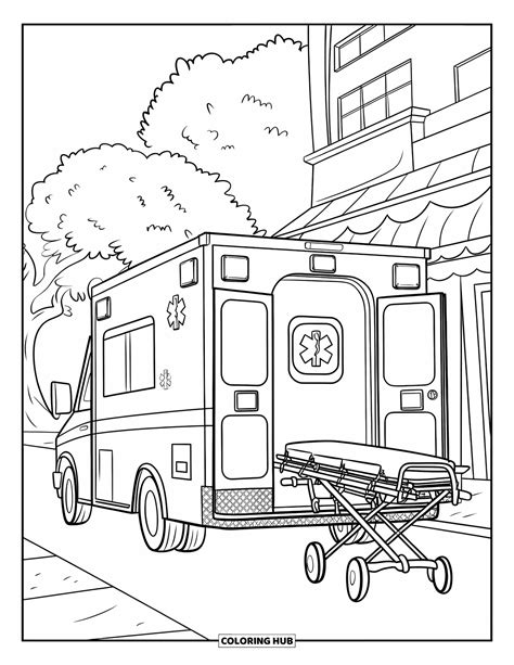 Ambulance Coloring Shee