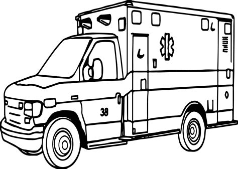 Ambulance Image Coloring Page