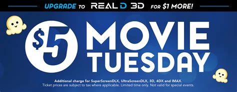 Amc 6 dollar tuesday. An employee with Wichita's AMC Northrock 14 confirmed that the theater accepts both $5 Tuesday deals. Standard adult ticket prices at the theater normally range from $4.49 before noon to just ... 