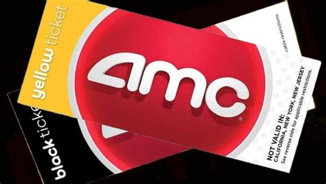 AMC Yellow vs Black movie tickets. There are includes two differenc