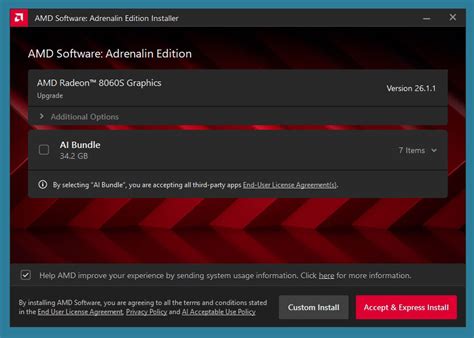 Amd bundle game.  During installation or update, select the AI Bundle option...