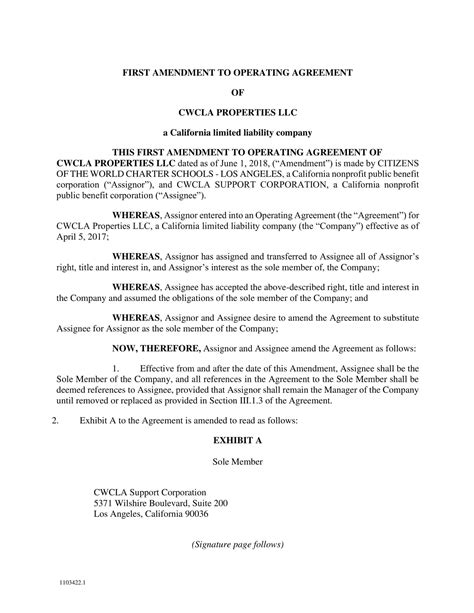Amendment to an LLC Operating Agreement Create & Download