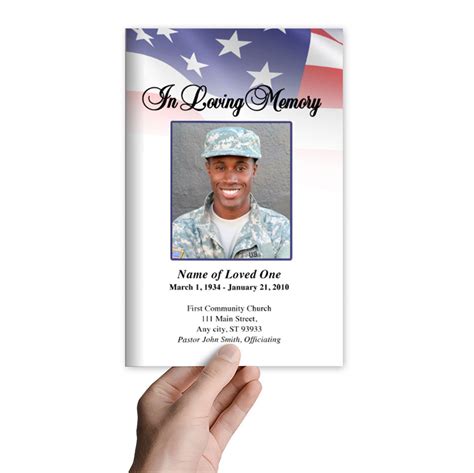 America Funeral Program Template Diy Funeral Program