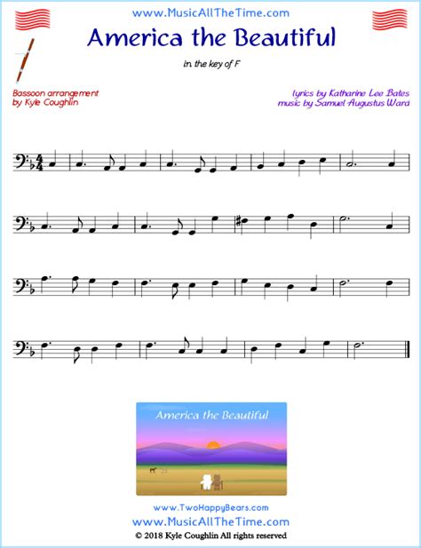 America The Beautiful Bassoon Sheet Music