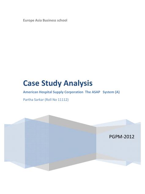 American Hospital Supply Corporation case study Pankaj