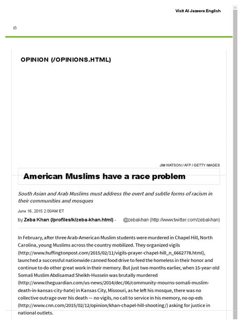 American Muslims Have a Race Problem Al Jazeera America