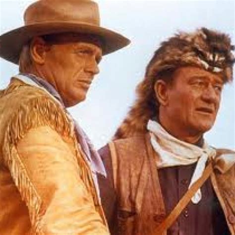 American actors John Wayne as Davy Crockett and Richard