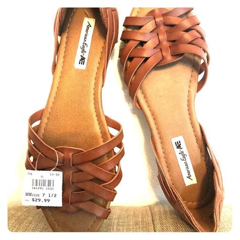 Size: 6 American Eagle By Payless. ariavista796. 1. American eagle Lace wedge shoes white beige elegant size 7.5 wide. $25 $39. Size: 7.5 American Eagle By Payless. lubimaya. 8. American Eagle Outfitters Womens Wedge Sandals Brown size 11.. 