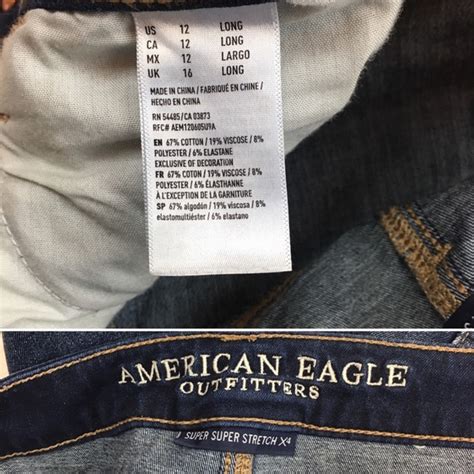 American eagle rfc aem120605u9a. Used (normal wear), American Eagle outfitters women's jeans size 4 REGULAR MADE IN Vietnam RN 54485/CA 03873 RFC# AEM120605U9A 80% COTTON 12% POLYESTER/6% VISCOSE/2% ELASTANE . 