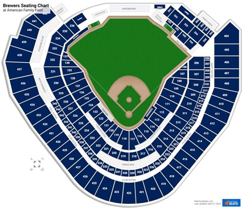 American family field seat map. American Family Field Facts & Figures. Size of Building: 1.2 million square feet and 25 acres. Size of Overall Site: 265 acres. Weight of Structure: 500,000 tons or 62,500,000 16-pound bowling balls. Number of Baseballs Needed to Fill American Family Field: 4,655,926,995. Number of Sports Light Fixtures: 392 consuming 527,280 watts of power. 