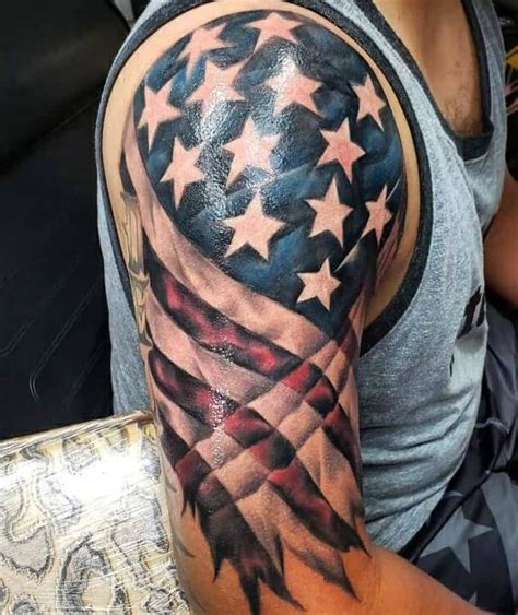 American flag tattoos ideas. For some men and women, American flag tattoos are emblems of military service, or of selflessness and sacrifice that comes with being a part of the red, white and blue. Others admire the symbol as simply a tribute to their homeland and country – a visual reminder of what the United States means to them. If you have a strong sense of ... 