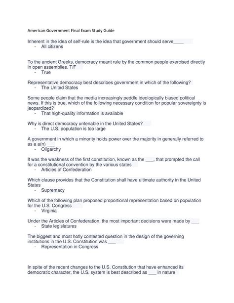 American government final exam. Things To Know About American government final exam. 