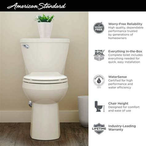 American standard mainstream toilet. Product Description. The Mainstream toilet is part of American Standard’s water-saving FloWise collection and flushes at a rate of 1.28 gallons per flush, using 20% less water than a standard 1.6 gpf toilet. This high-efficiency toilet features a clean, curved design to complement a variety of casual bathrooms. 