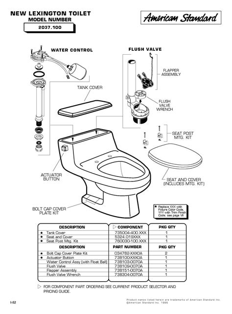 American standard parts for toilets. Champion® 4 HET 1.28 gpf Toilet Tank. 4149A104.020. List Price: $ 279.00. (0) Write a review. Ask a question. 