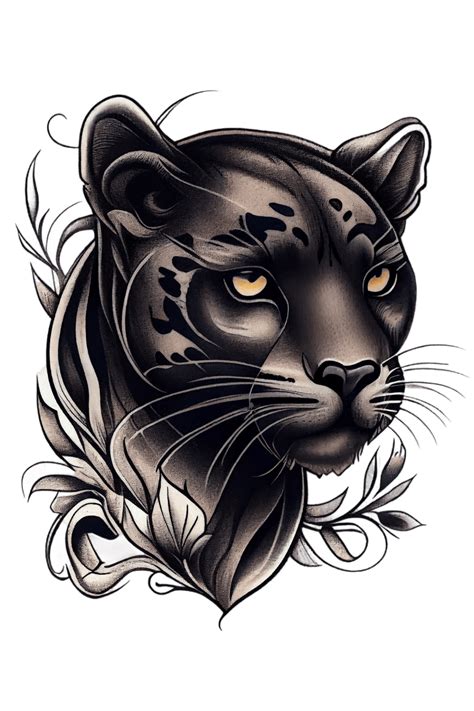 American traditional panther head tattoo Artofit