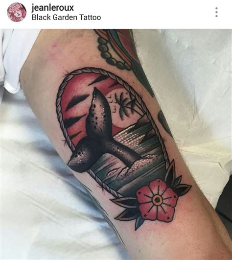 American traditional whale tail tattoo by jeanleroux Sleeve tattoos