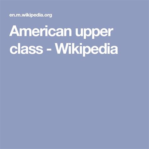 American upper class - Wikipedia