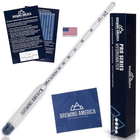 American-Made Alcohol Hydrometer Tester 0-200 Proof