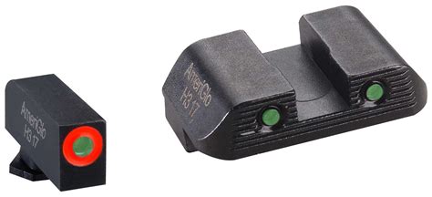 Ameriglo - Glock Bold Sights by Ameriglo feature a durable bright orange outline surrounding a Swiss-made green tritium insert, creating an eye-catching front sight. Paired with a serrated traditional squared notch tritium rear sight, Glock Bold Sights are ideal for all environments and presents an accurate and easy to acquire sight picture. 