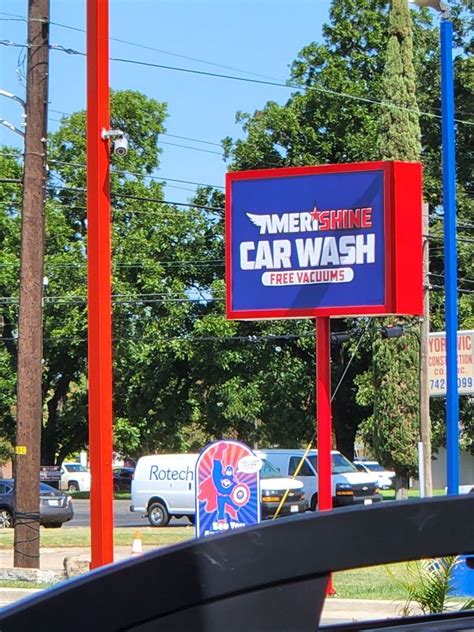 Amerishine car wash. give your car a cleaning with our dry n’ shine wash! At AmeriShine Wash, you will find wide bays for cleaning your car plus all of the materials you need. Unlimited microfiber towels, Free vacuums including a crevice and a claw tool, Unlimited glass cleaner, Unlimited interior cleaner, Citrus fragrance, Compressed air (For anything! 