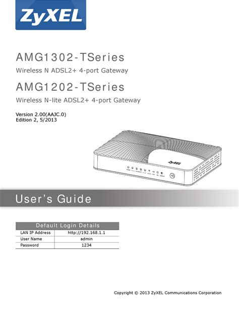 Amg1302t series pdf Router Zyxel 001 160