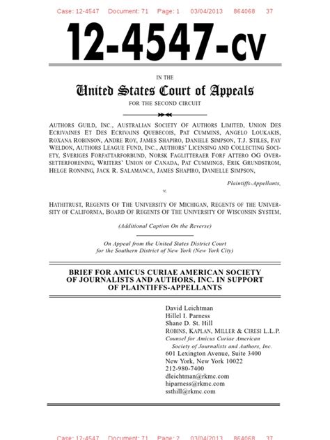 Amicus Brief American Society of Journalists and Authors