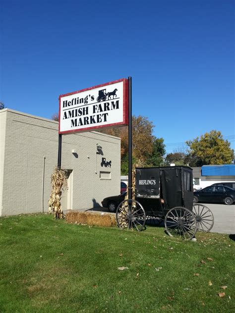 Amish market michigan. Locally owned and operated, Hefling's Amish Farm Market carries natural meat and in-season produce at affordable prices. Its poultry, beef and pork is free of hormones, steriods and additives. The store also stocks oven-ready meals, organic eggs, cheese and milk. The store is located on Harper Avenue, just south of Crocker Boulevard. 