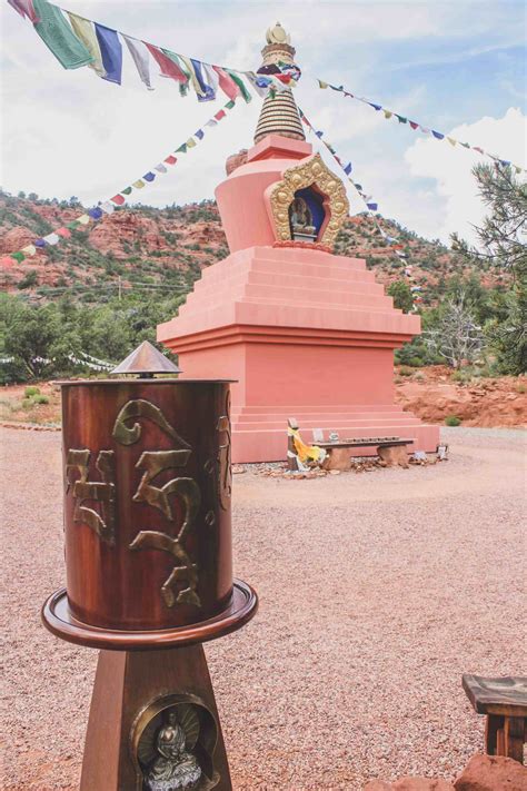 Amitabha stupa & peace park sedona. The Amitabha Stupa is nestled in the shadow of Thunder Mountain in the Red Rocks, amongst a network of hiking trails just above Sedona. Once at this dry parcel you’ll see a magnificent wooden Buddha perched on a ledge among the junipers, the large Stupa, a sacred structure that’s said to contain millions of wishes, sacred relics, mandalas ... 
