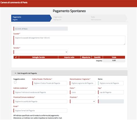 Amministrazione trasparente Sipa - Pagamento Spontaneo