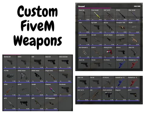 Ammo fivem list.  All weapon component spawn names and their labels (localized names).  F...