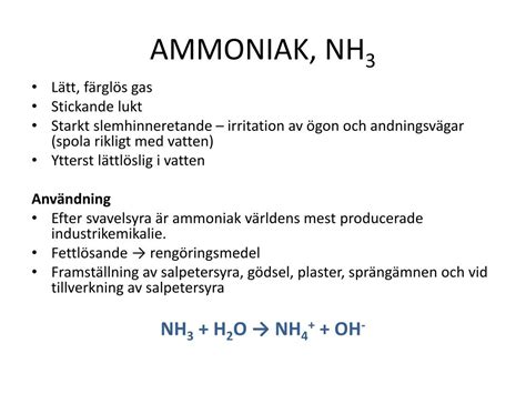 Ammoniak lukt i huset