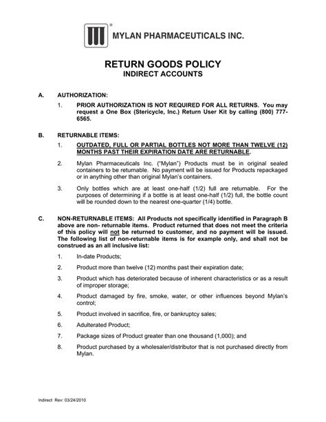 Amneal Pharmaceuticals LLC Return Goods Policy