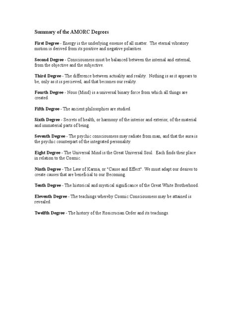 Amorc degrees.  &copy;2011, Supreme Grand Lodge of the Ancient & Mystic...