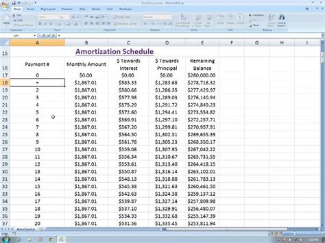 Amortization Table in Excel (Part 3 of 5) - YouTube