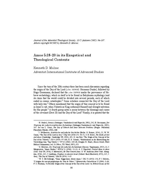 Amos 5 18 20 Exegetical Theological pdf