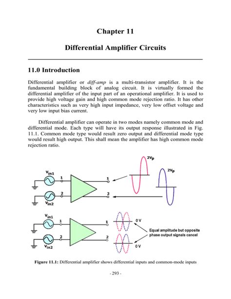 Amplifier Circuits Differential 11 Chapter