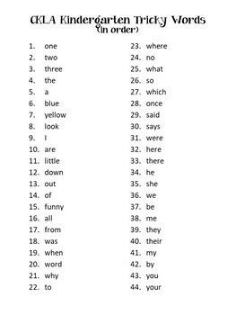 Amplify ckla kindergarten tricky words.  Read it.  A list Help your stude...