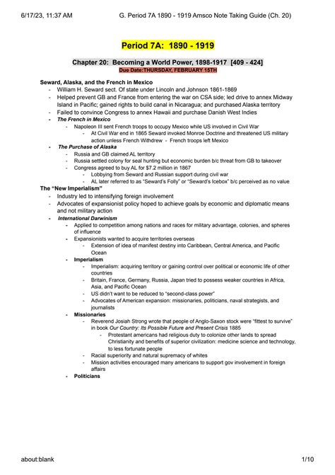 Description. Grab this comprehensive Chapter 22 reading guide to help your students take succinct, yet detailed and thorough notes. This guide includes textboxes for taking FBI style notes (explained below), graph work, timeline work, and spaces for multiple-choice questions and short answer questions. This guide is created based on the 2020 .... 