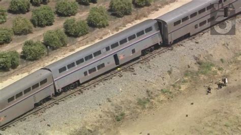 Amtrak train derails after striking vehicle in Moorpark