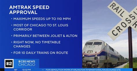 Amtrak ups max speed to 110 mph between St. Louis and Chicago