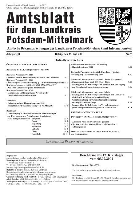 Amtsblatt - potsdam-mittelmark.de