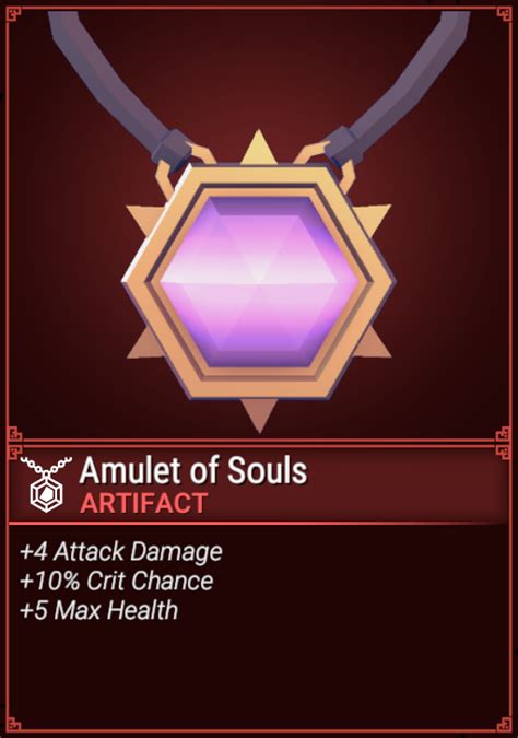 Amulet of Pure Souls is a wondrous item. It's a rare magical item. It's equipped in the neck slot and requires attunement. When attuned, the amulet gives: resistance to necrotic damage, disadvantage on CHA (Deception) checks. Said to have been created for Adalbert Sunblaze himself, this amulet gives its wearer resistance against necrotic damage, increases lawfulness, and gives disadvantage to .... 