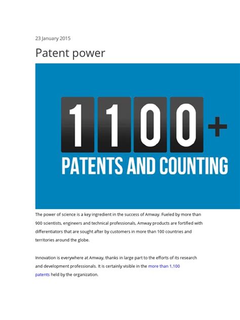 Amway 1100 Patents 23 11 15
